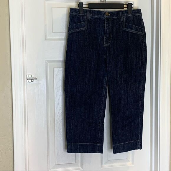 NYDJ Capri Jeans Dark Denim Color Size 10 - Picture 3 of 10